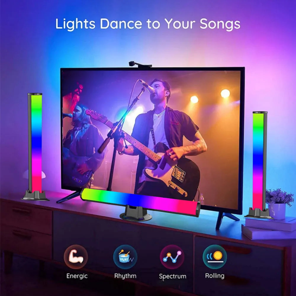 RGB Music Rhythm Ambient Lamp With App Control For TV Compute Gaming Desktop Decor