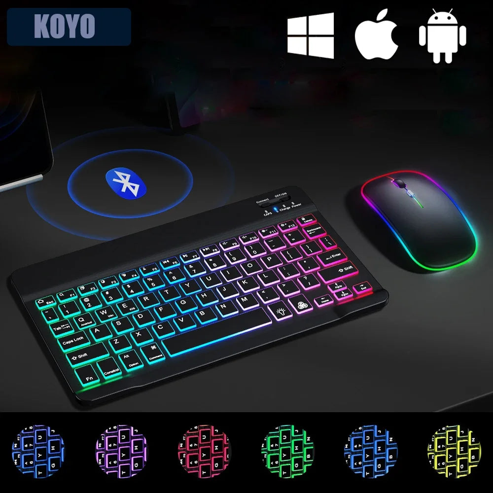 10inch Backlit Bluetooth Keyboard Wireless Keyboard Bluetooth Mini for